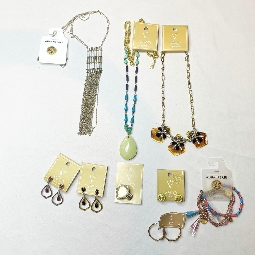 NWT 9 Piece Jewelry Bundle Necklace, Earrings, Bracelet, Ring